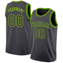 Laden Sie das Bild in den Galerie-Viewer, Custom Steel Gray Neon Green Authentic Basketball Jersey
