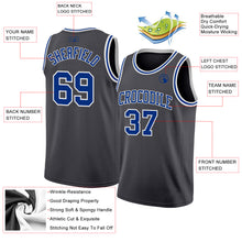 Laden Sie das Bild in den Galerie-Viewer, Custom Steel Gray Royal-White Authentic Basketball Jersey
