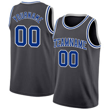 Laden Sie das Bild in den Galerie-Viewer, Custom Steel Gray Royal-White Authentic Basketball Jersey
