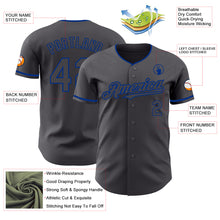 Load image into Gallery viewer, Custom Steel Gray Royal Authentic Baseball Jersey
