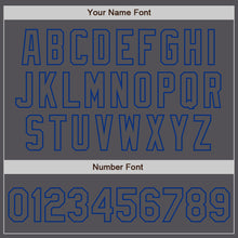 Load image into Gallery viewer, Custom Steel Gray Royal Authentic Baseball Jersey
