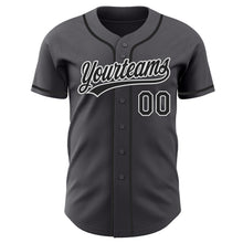 Загрузить изображение в средство просмотра галереи, Custom Steel Gray Black-White Authentic Baseball Jersey
