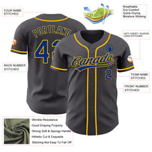 Charger l'image dans la galerie, Custom Steel Gray Royal-Gold Authentic Baseball Jersey
