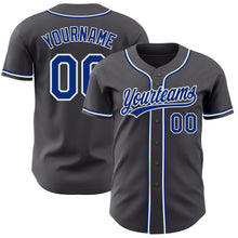 Laden Sie das Bild in den Galerie-Viewer, Custom Steel Gray Royal-White Authentic Baseball Jersey
