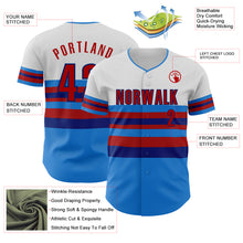 Load image into Gallery viewer, Custom White Red Electric Blue-Royal Block Stripes Lines Atlanta Style Authentic Baseball Jersey
