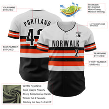 Load image into Gallery viewer, Custom White Black-Orange Block Stripes Lines Baltimore Style Authentic Baseball Jersey
