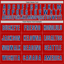 Load image into Gallery viewer, Custom White US Navy Blue-Red Block Stripes Lines Philadelphia Style Authentic Baseball Jersey

