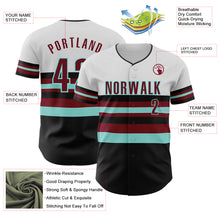 Laden Sie das Bild in den Galerie-Viewer, Custom White Crimson Black-Ice Blue Block Stripes Lines Arizona Style Authentic Baseball Jersey
