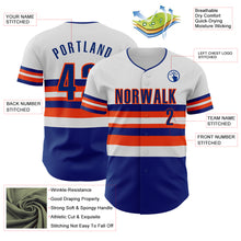 Load image into Gallery viewer, Custom White Royal-Orange Block Stripes Lines New York Style Authentic Baseball Jersey
