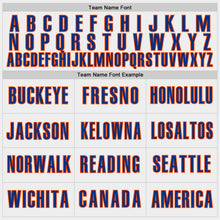 Load image into Gallery viewer, Custom White Royal-Orange Block Stripes Lines New York Style Authentic Baseball Jersey
