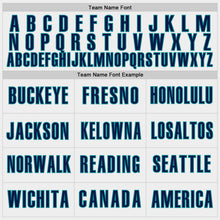 Load image into Gallery viewer, Custom White Navy Gray-Teal Block Stripes Lines Seattle Style Authentic Baseball Jersey
