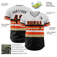 Load image into Gallery viewer, Custom White Black Vegas Gold-Orange Block Stripes Lines San Francisco Style Authentic Baseball Jersey
