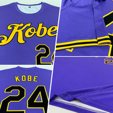 Laden Sie das Bild in den Galerie-Viewer, Custom Purple Black-Gold Performance T-Shirt

