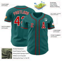Загрузить изображение в средство просмотра галереи, Custom Teal Red-White Authentic Baseball Jersey

