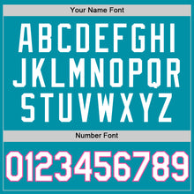 Load image into Gallery viewer, Custom Teal White-Pink Authentic Throwback Basketball Jersey
