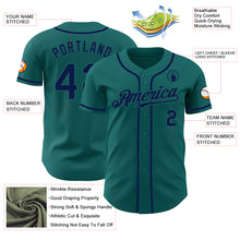 Laden Sie das Bild in den Galerie-Viewer, Custom Teal Navy Authentic Baseball Jersey
