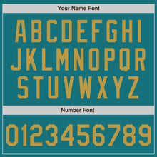Laden Sie das Bild in den Galerie-Viewer, Custom Teal Old Gold Authentic Baseball Jersey
