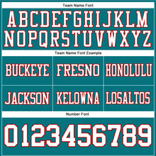 Load image into Gallery viewer, Custom Teal White-Red Authentic Football Jersey
