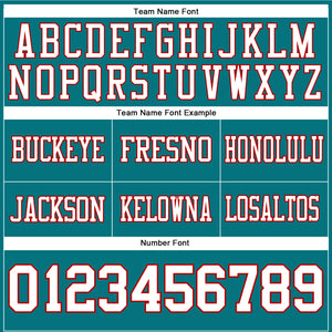 Custom Teal White-Red Authentic Football Jersey