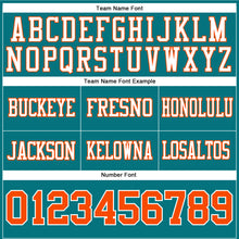 Load image into Gallery viewer, Custom Teal Orange-White Authentic Football Jersey
