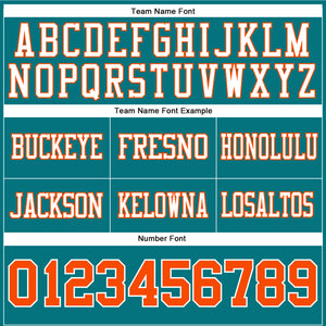 Custom Teal Orange-White Authentic Football Jersey