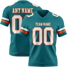 Laden Sie das Bild in den Galerie-Viewer, Custom Teal White-Orange Authentic Football Jersey

