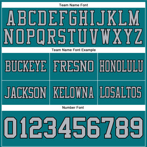 Custom Teal Gray-Black Authentic Football Jersey