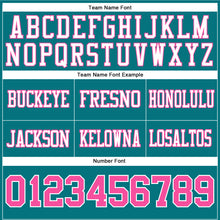 Load image into Gallery viewer, Custom Teal Pink-White Authentic Football Jersey
