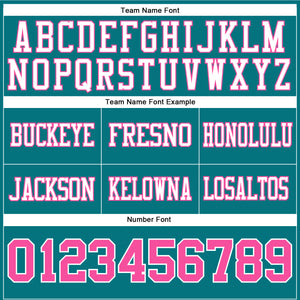 Custom Teal Pink-White Authentic Football Jersey