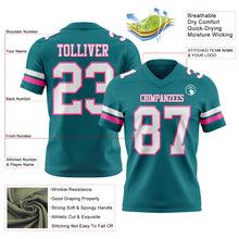 Load image into Gallery viewer, Custom Teal White-Pink Authentic Football Jersey

