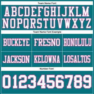 Custom Teal White-Pink Authentic Football Jersey