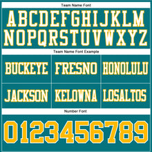 Laden Sie das Bild in den Galerie-Viewer, Custom Teal Gold-White Authentic Football Jersey
