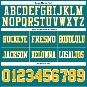 Custom Teal Gold-White Authentic Football Jersey