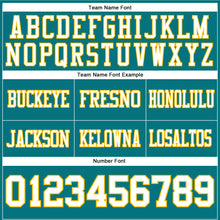 Laden Sie das Bild in den Galerie-Viewer, Custom Teal White-Gold Authentic Football Jersey
