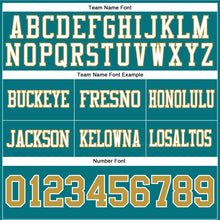 Laden Sie das Bild in den Galerie-Viewer, Custom Teal Old Gold-White Authentic Football Jersey
