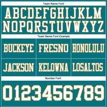 Laden Sie das Bild in den Galerie-Viewer, Custom Teal White-Old Gold Authentic Football Jersey
