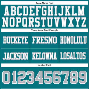 Custom Teal Gray-White Authentic Football Jersey