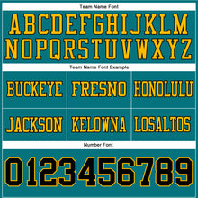 Laden Sie das Bild in den Galerie-Viewer, Custom Teal Black-Gold Authentic Football Jersey
