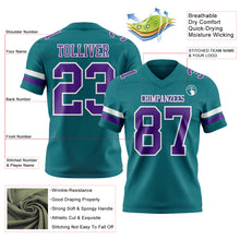 Laden Sie das Bild in den Galerie-Viewer, Custom Teal Purple-White Authentic Football Jersey
