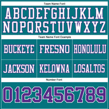 Laden Sie das Bild in den Galerie-Viewer, Custom Teal Purple-White Authentic Football Jersey
