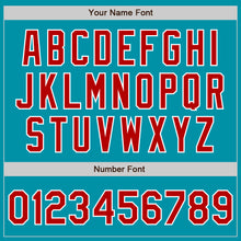 Load image into Gallery viewer, Custom Stitched Teal Red-White Baseball Pullover Sweatshirt Hoodie
