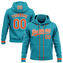 Load image into Gallery viewer, Custom Stitched Teal Orange-White Baseball Pullover Sweatshirt Hoodie

