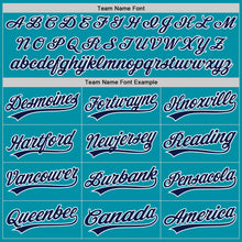 Load image into Gallery viewer, Custom Stitched Teal Navy-White Baseball Pullover Sweatshirt Hoodie
