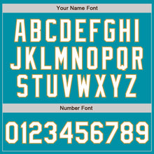 Load image into Gallery viewer, Custom Stitched Teal White-Old Gold Baseball Pullover Sweatshirt Hoodie
