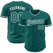 Charger l'image dans la galerie, Custom Teal-White Authentic Baseball Jersey
