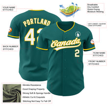Load image into Gallery viewer, Custom Teal White-Yellow Authentic Baseball Jersey
