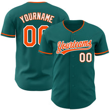Load image into Gallery viewer, Custom Teal Orange-White Authentic Baseball Jersey
