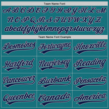 Laden Sie das Bild in den Galerie-Viewer, Custom Teal Navy-Gray Authentic Baseball Jersey
