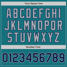 Laden Sie das Bild in den Galerie-Viewer, Custom Teal Navy-Gray Authentic Baseball Jersey
