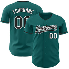 Загрузить изображение в средство просмотра галереи, Custom Teal Black-White Authentic Baseball Jersey
